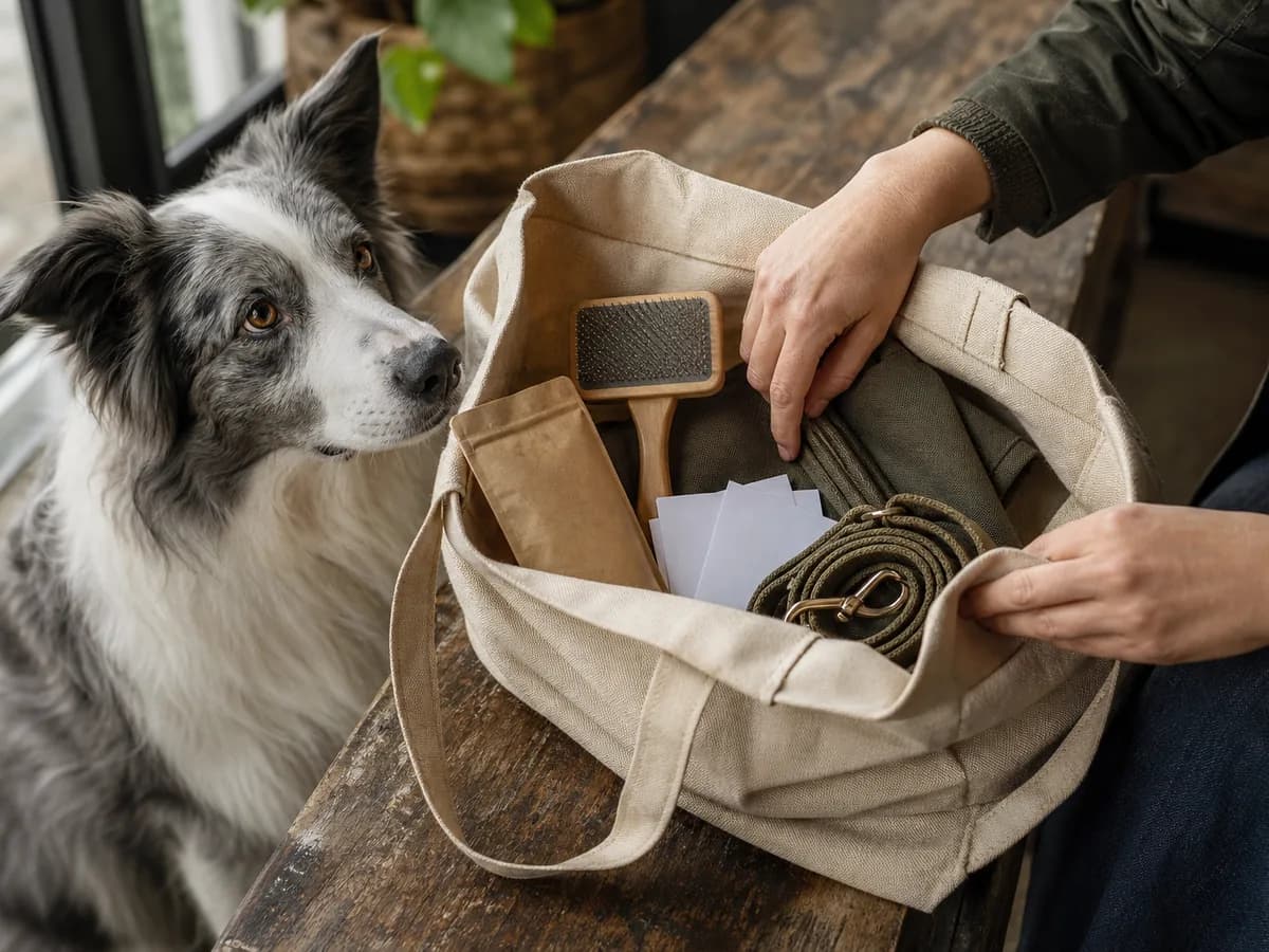 Dog grooming first-appointment checklist beside a phone